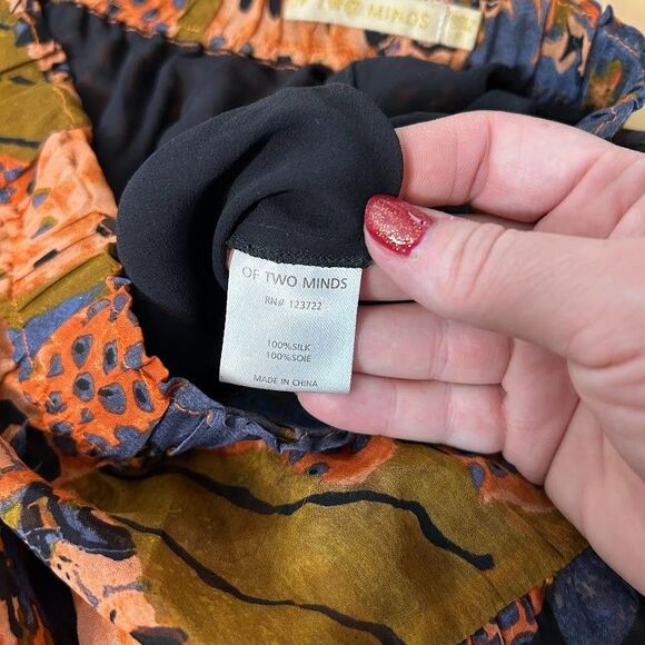 Anthropologie Of Two Minds Women Silk Layered Mini Skirt S Flirty Colorful Twee - Picture 7 of 7